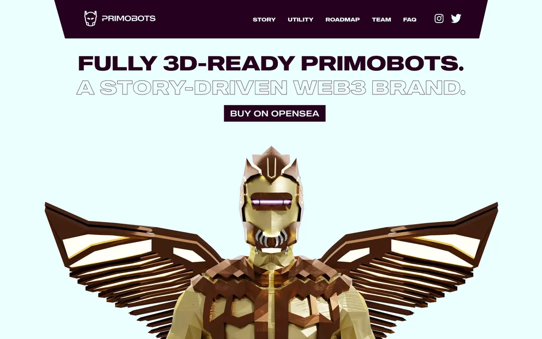 Primobots, its live page